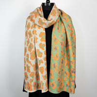 Maria Cashmere  Animal Scarf - Orange
