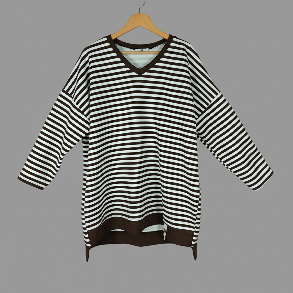 Daisy Oversized V Neck Scuba