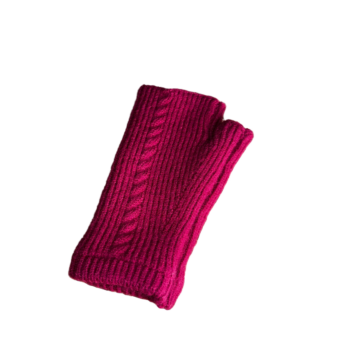 Ellie Cashmere Fingerless Gloves - MAGENTA