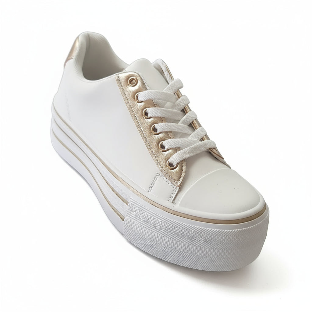 White Canvas Trainer Shoe
