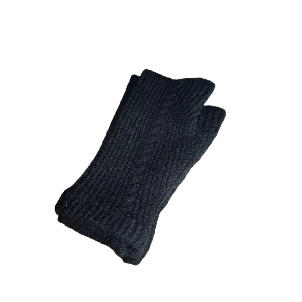 Ellie Cashmere Fingerless Gloves - BLACK