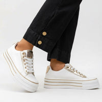 White Canvas Trainer Shoe