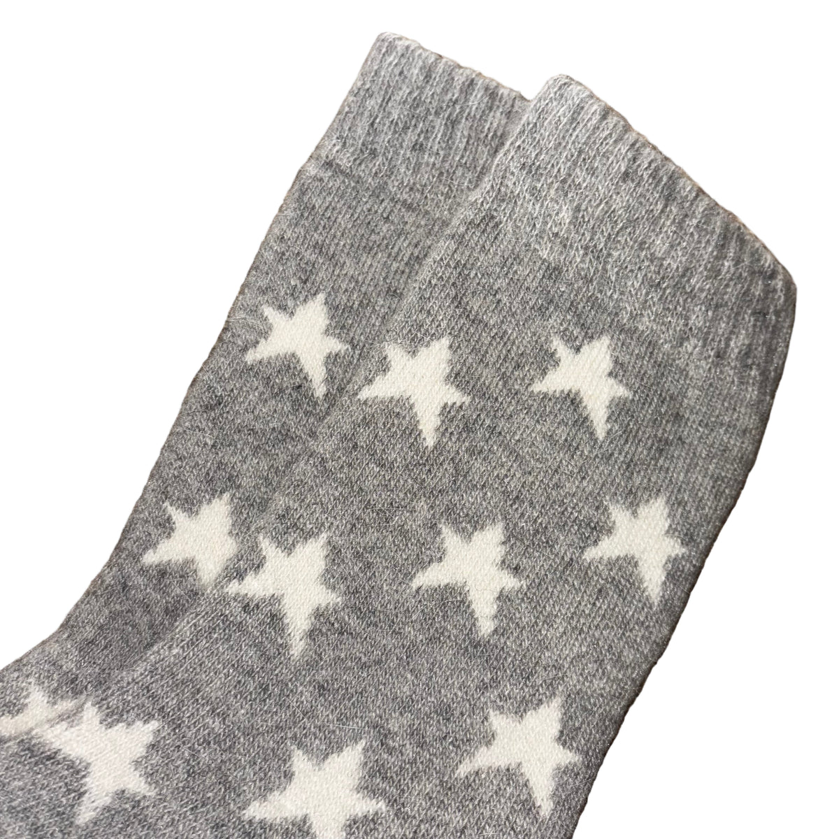 Ada - Wool Blend Star Socks - Grey