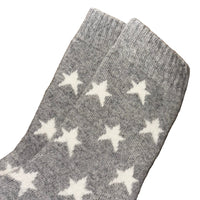 Ada - Wool Blend Star Socks - Grey