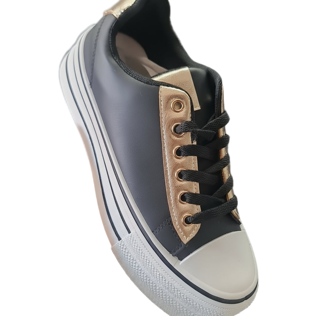 Black Canvas Trainer Shoe