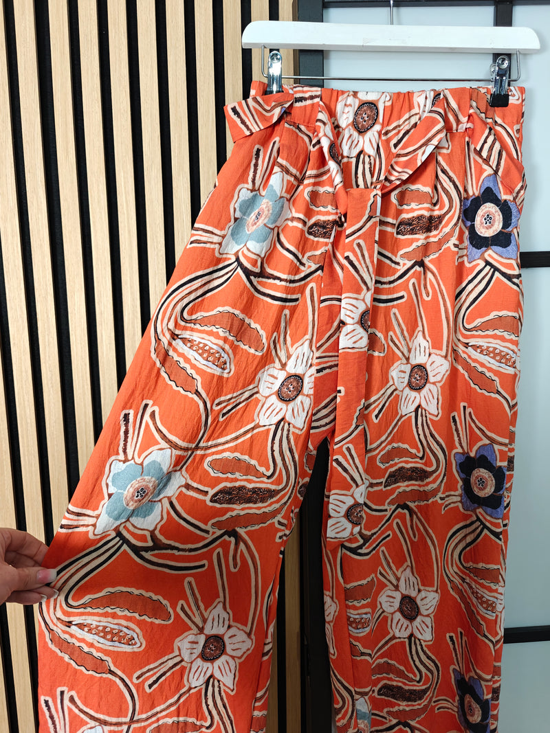 Flower print trousers image on wall 