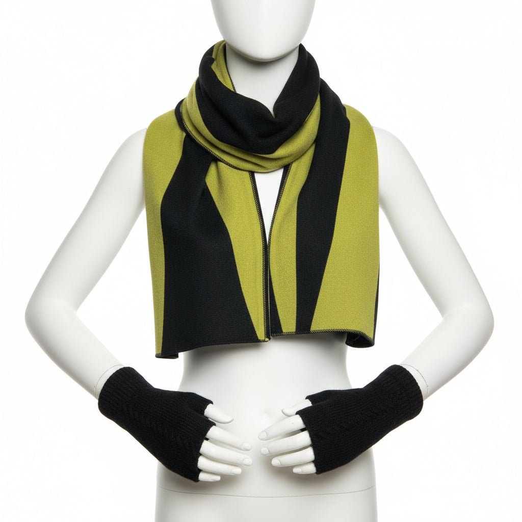 Ellie Cashmere Fingerless Gloves - BLACK