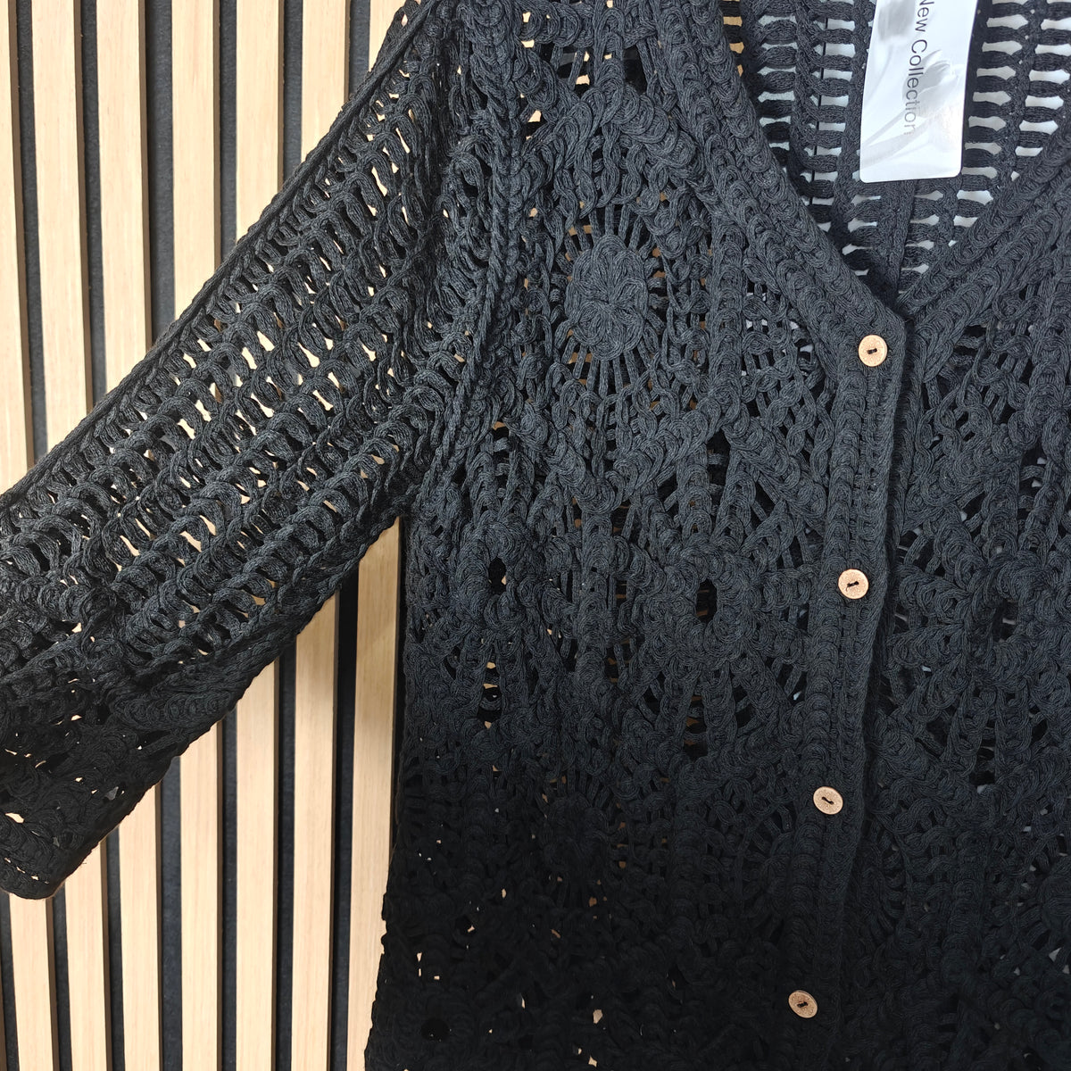 Darcy crochet buttoned jacket zoomed in image 