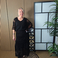 Black crochet skirt and top 