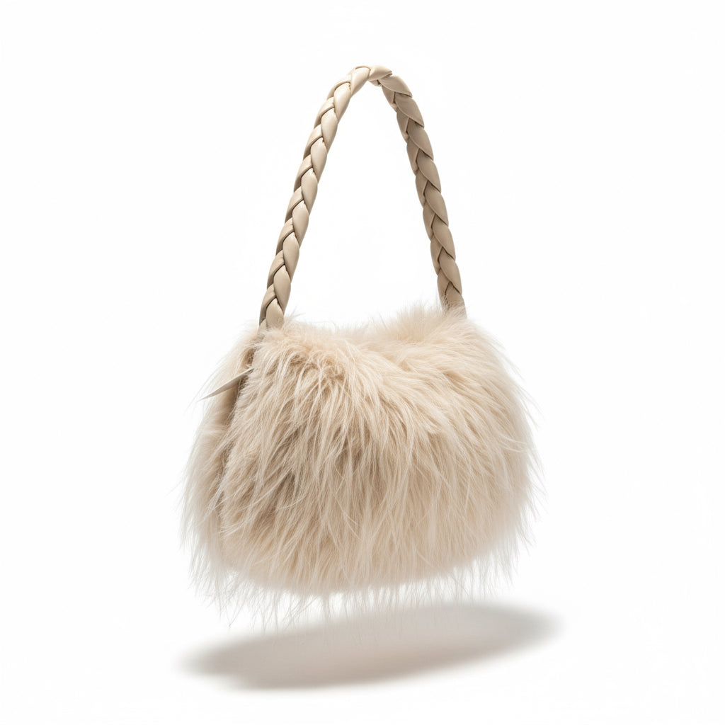 Esme Rectangle fluffy bag with short strap 