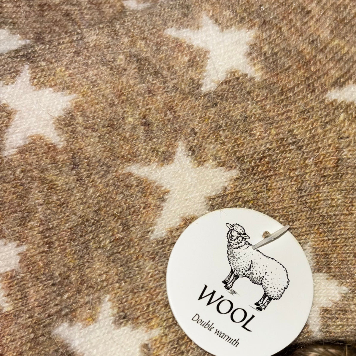 Ada - Wool Blend Star Socks -Camel