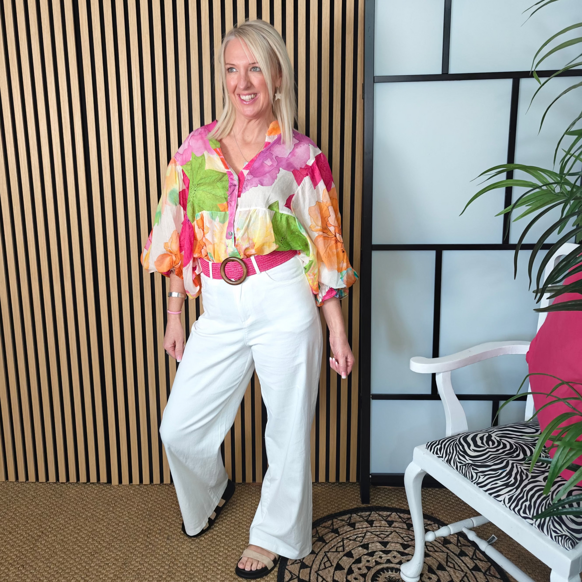 Ladie wearing colourful blouses 