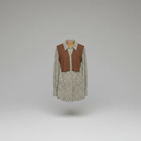  leopard print shirt and brown scarf Swade feel