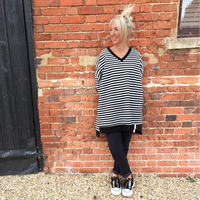 Daisy Oversized V Neck Scuba