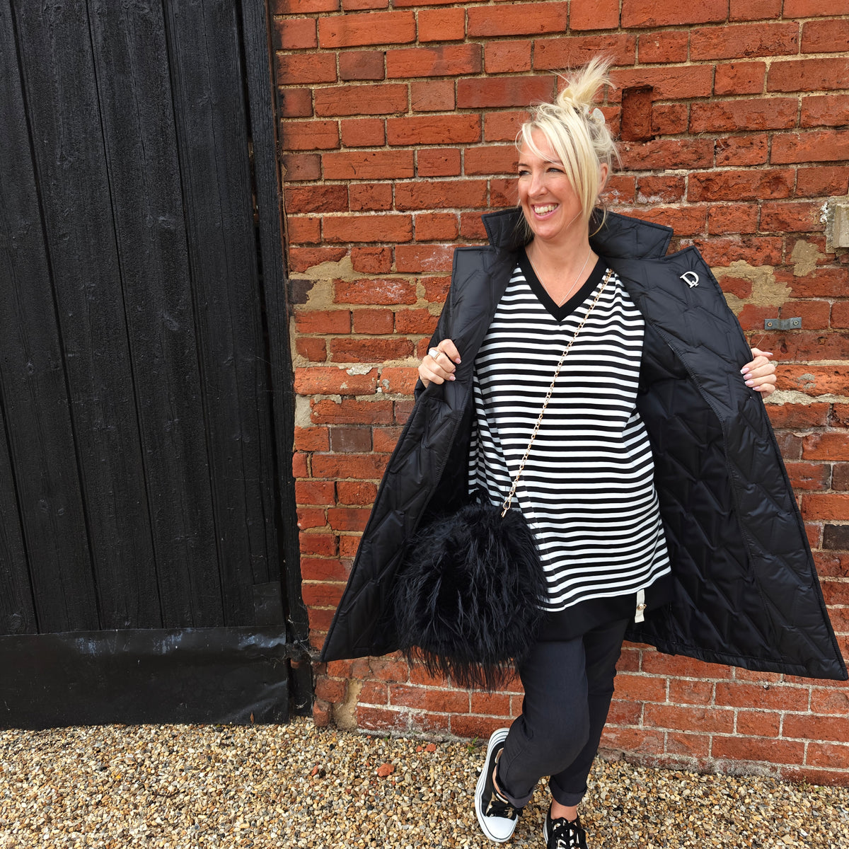 Daisy Oversized V Neck Scuba