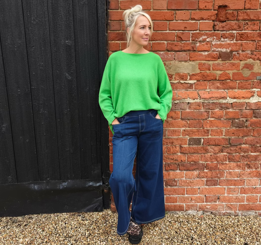Discover the perfect blend of comfort and style with The Isla. These high-waisted, elasticated wide-leg jeans offer a flattering fit that moves with you