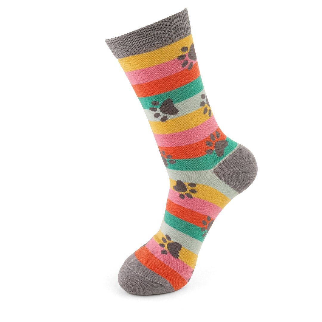 Rainbow Paw Print Socks