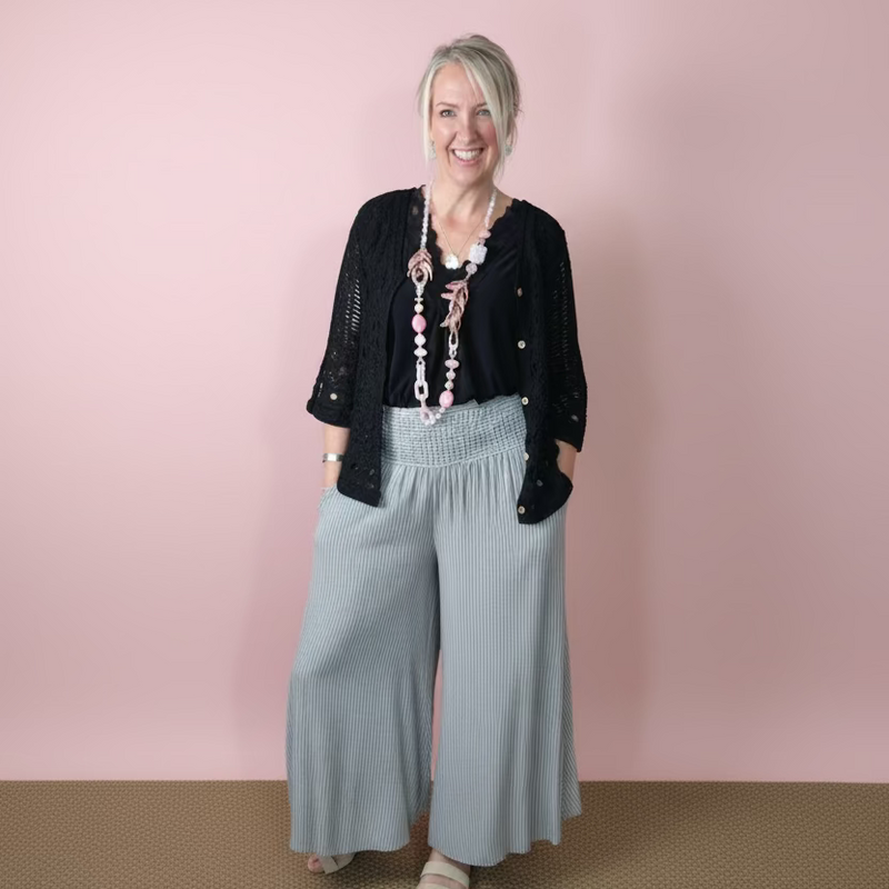 culottes elasticated waistband mocca 