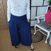  culottes elasticated waistband navy 