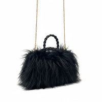Thea Large black fluffy bag 