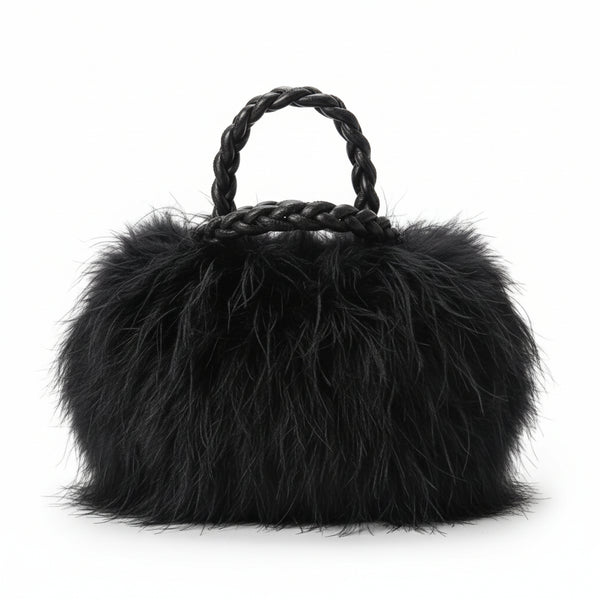 Thea Large black fluffy bag 