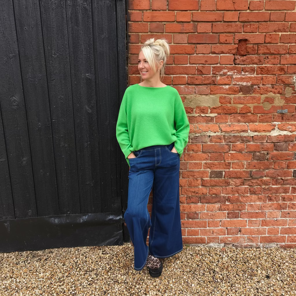 Discover the perfect blend of comfort and style with The Isla. These high-waisted, elasticated wide-leg jeans offer a flattering fit that moves with you
