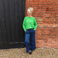 Discover the perfect blend of comfort and style with The Isla. These high-waisted, elasticated wide-leg jeans offer a flattering fit that moves with you