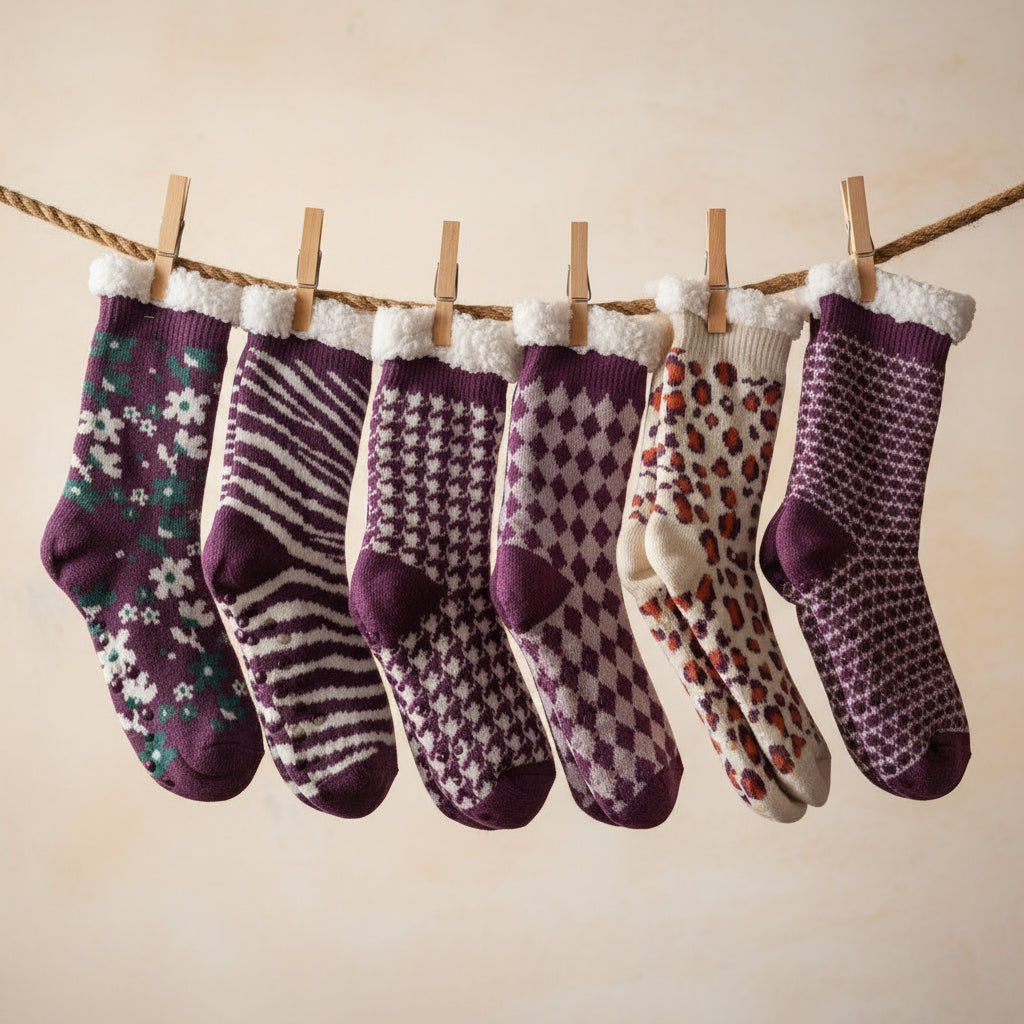 Keep your feet cosy in style with our super soft, luxurious fluffy socks.christmas 