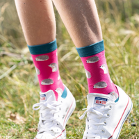 Cute Hedgehogs Socks Hot Pink