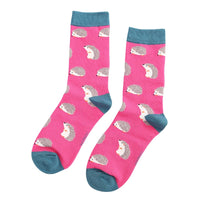 Cute Hedgehogs Socks Hot Pink