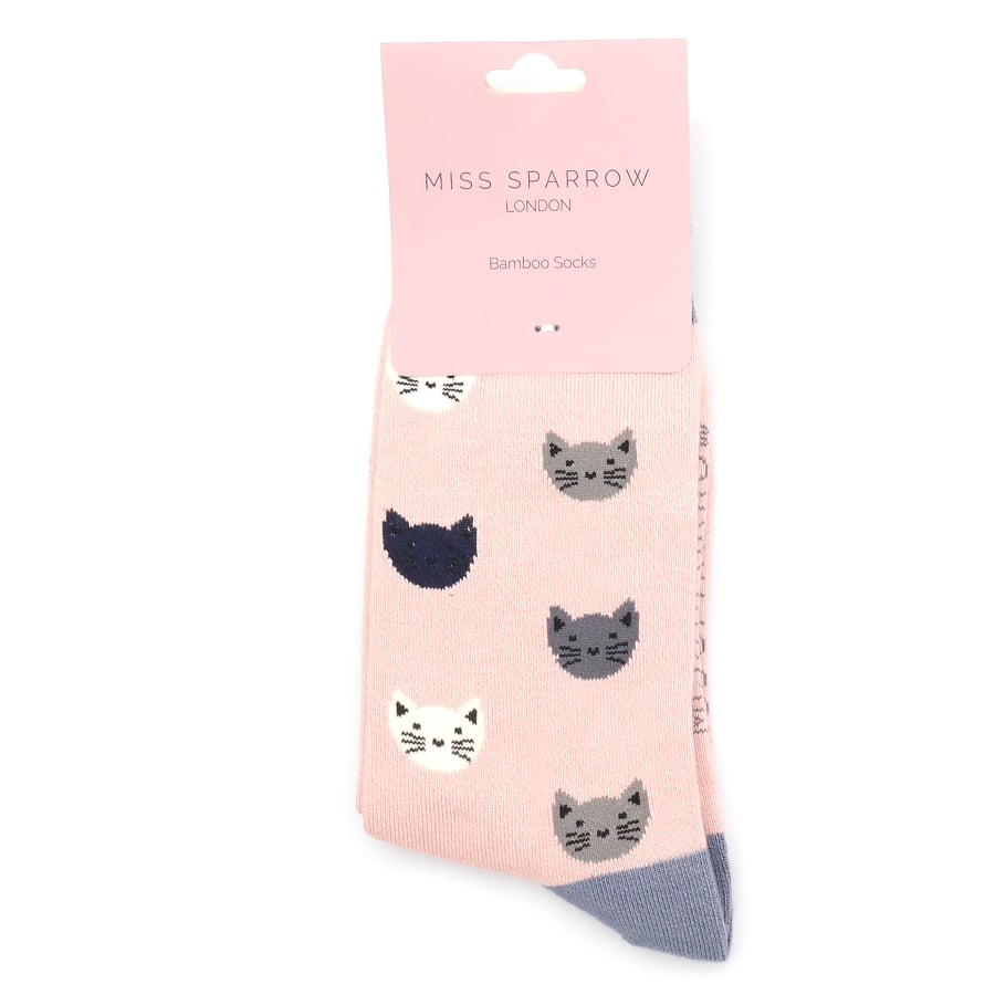 Kitty Face Socks Dusky Pink