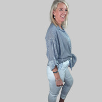 JANET- PIN STRIPE BLOUSE