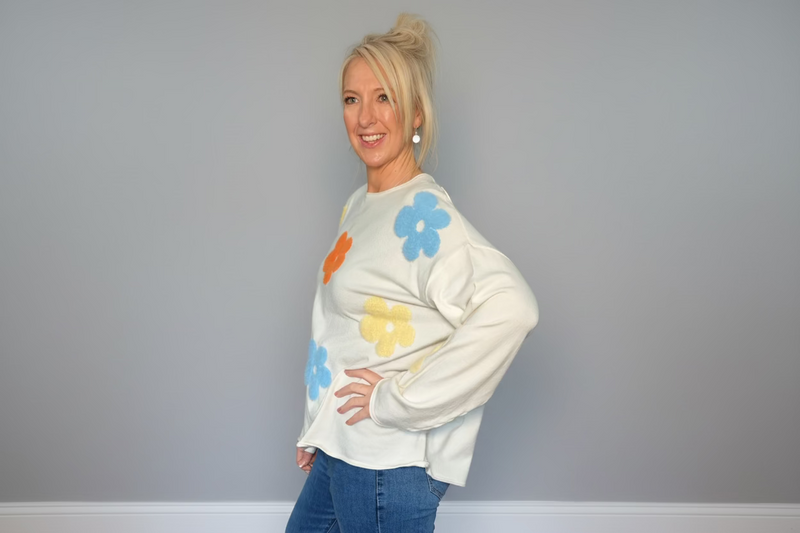 Josie Flower Soft Knit Jumper