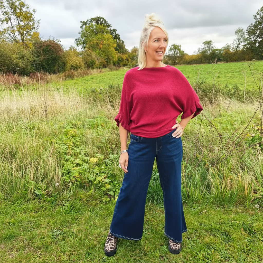 Scarlett Knitted ruffle jumper