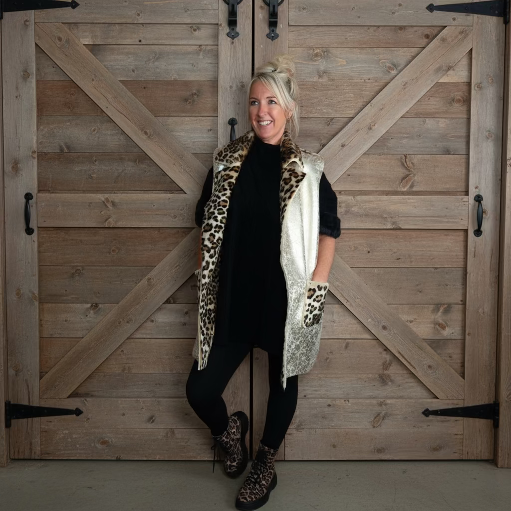Kody - Metallic Animal Fur Gilet