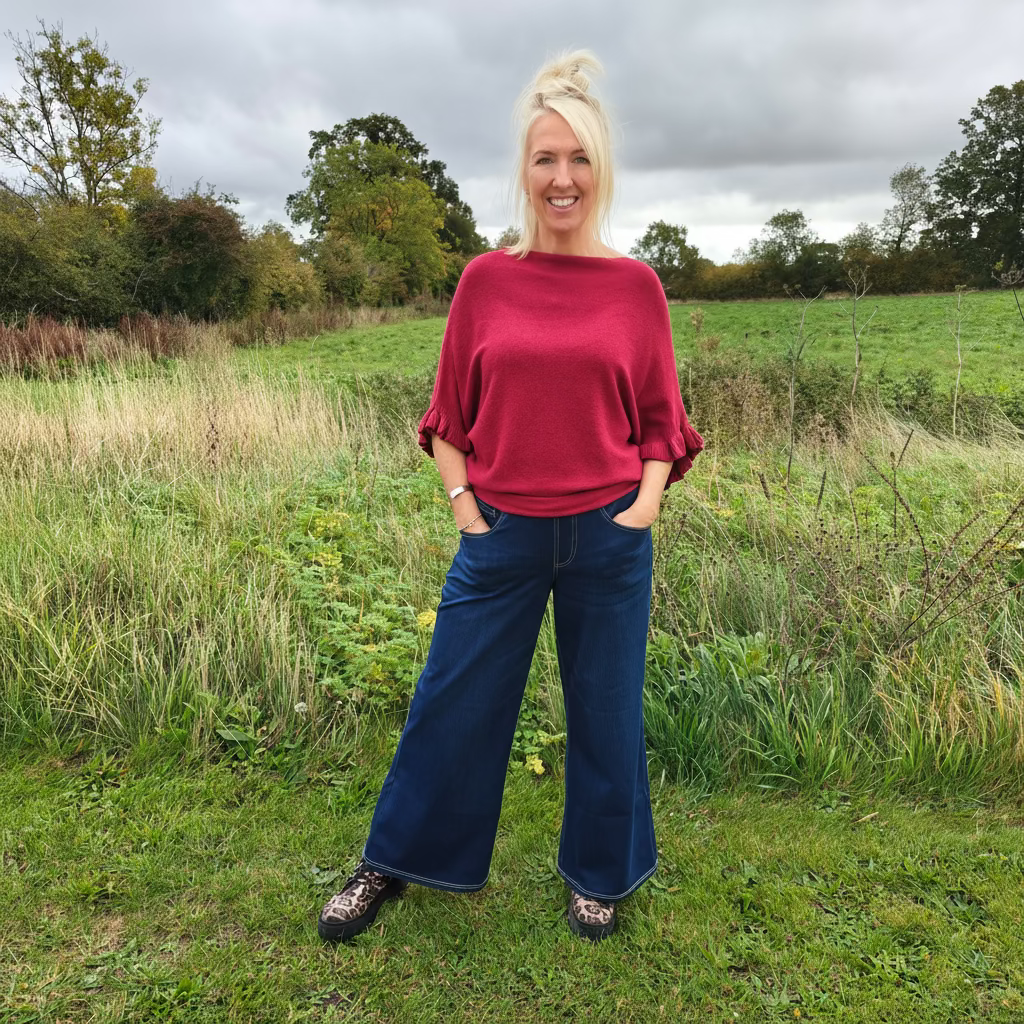 Scarlett Knitted ruffle jumper