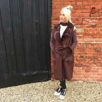 brown gilet faux fur 