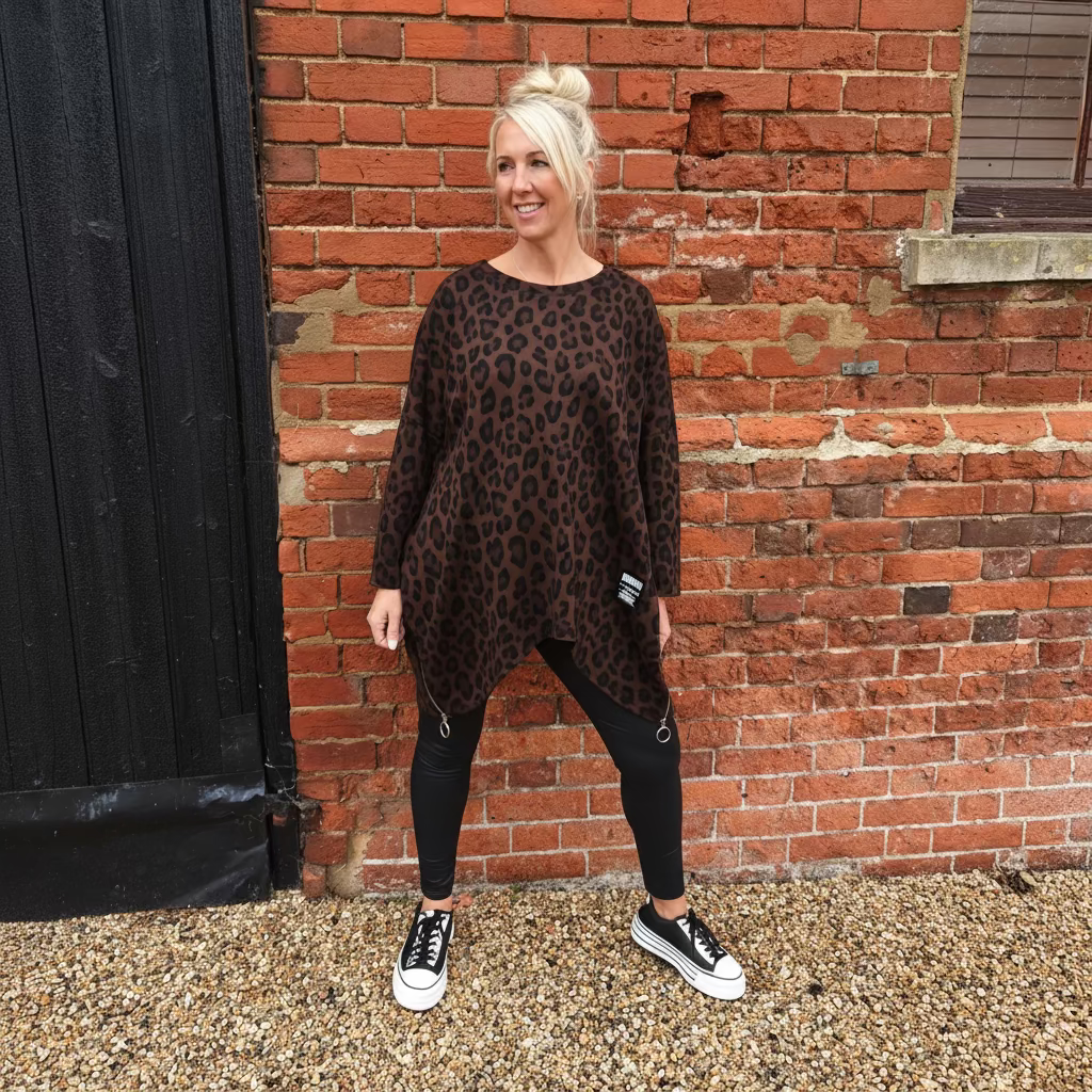 Emily Animal Print Scuba Top