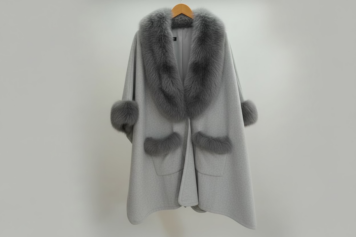 Zoe Faux Fur Cape