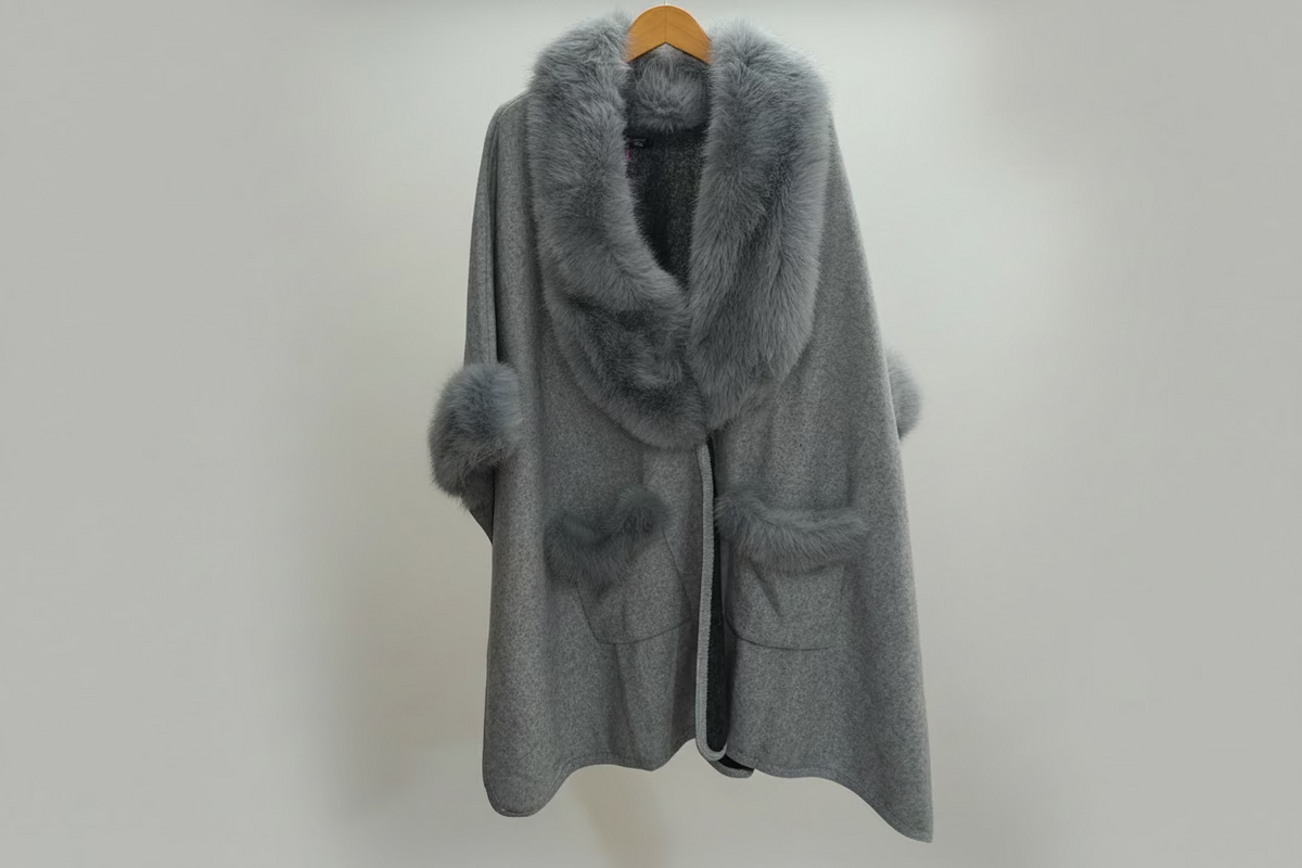 Zoe Faux Fur Cape