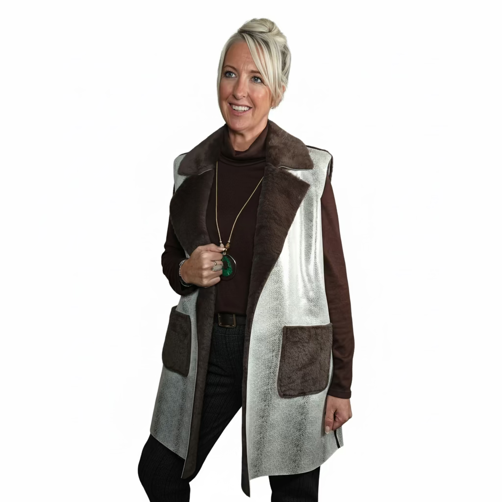 Kelsey - Metallic Fur Gilet