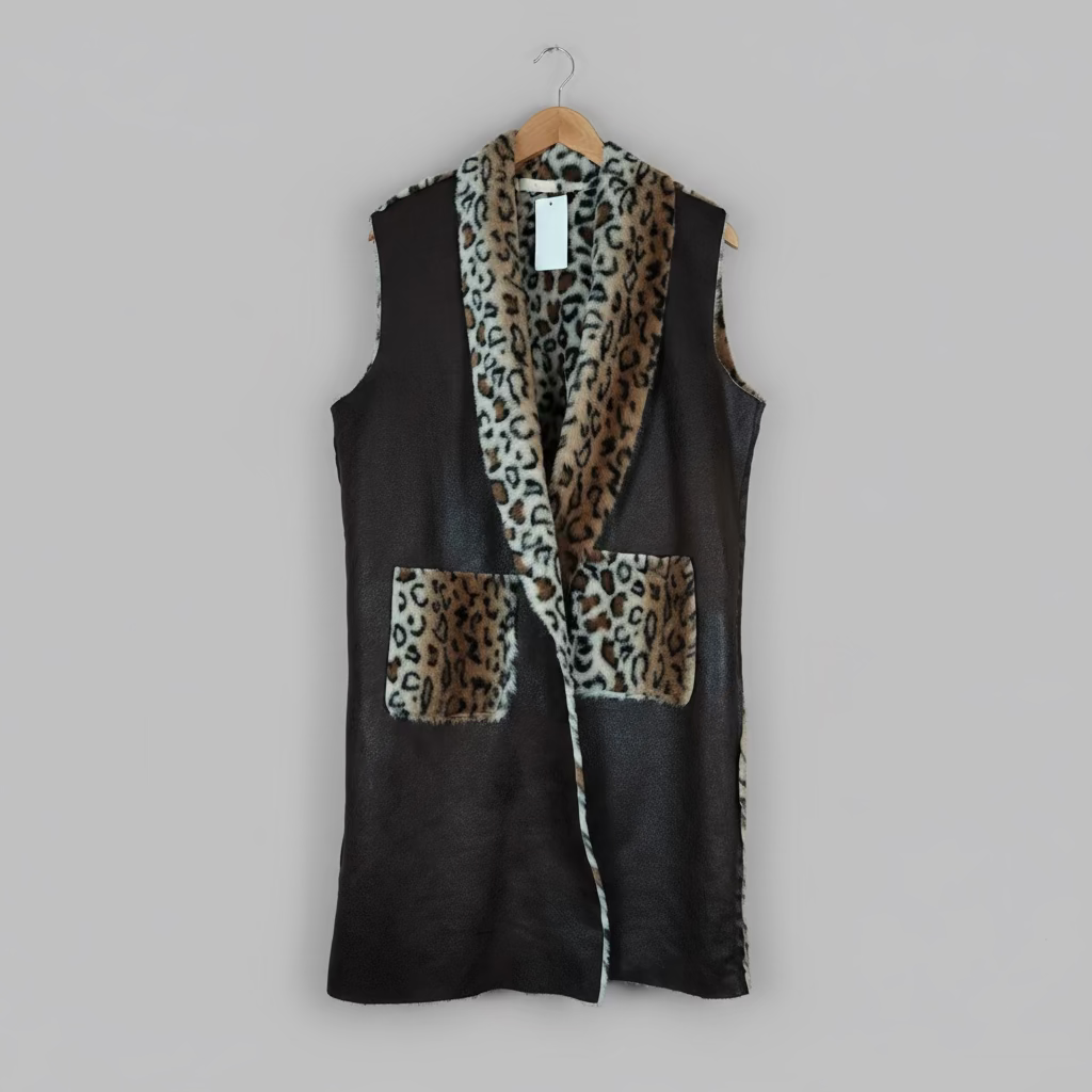 Leo Animal Faux Fur Gilet