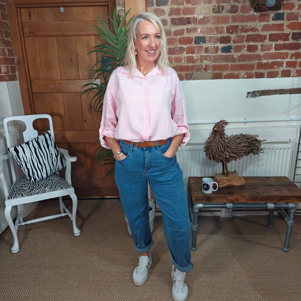 JANET- PIN STRIPE BLOUSE