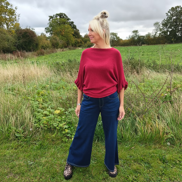 Scarlett Knitted ruffle jumper