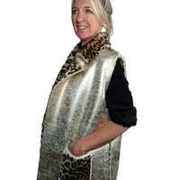 Kody - Metallic Animal Fur Gilet