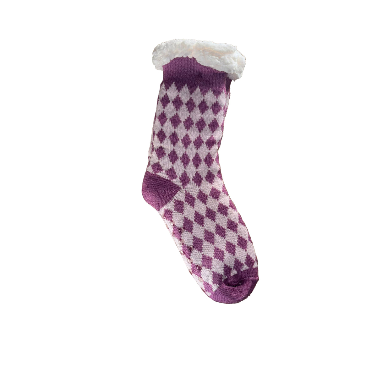 Step into luxury with our super soft, plush Harlequin socks. Designed with non-slip grips on the soles