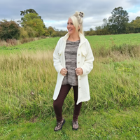 boucle shacket gold buttons 