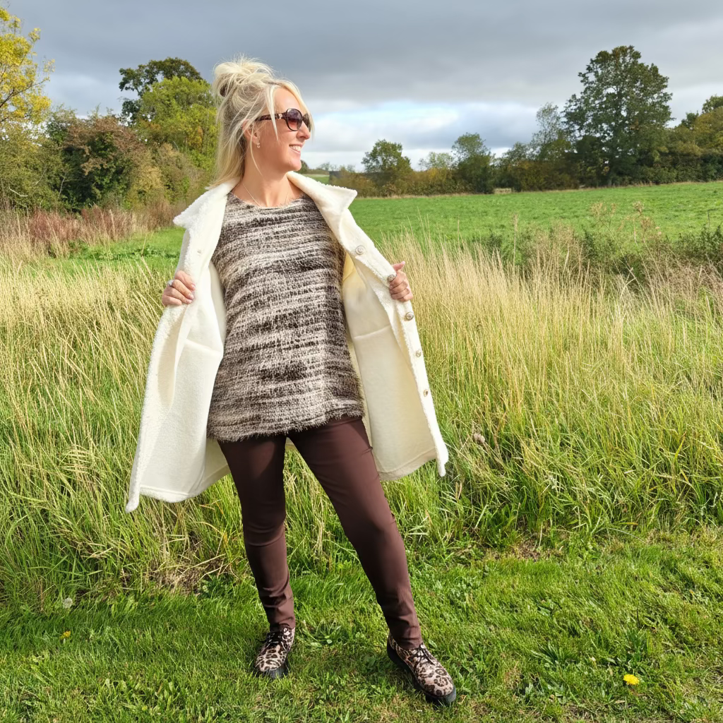 boucle shacket gold buttons 