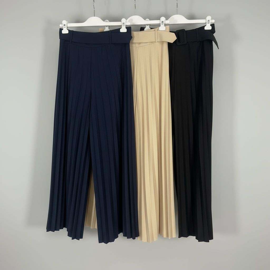 Nic Wide Leg Pleated Trousers